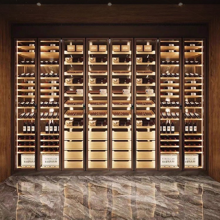 LED Wine Fridge With Temperature Control Decorative Metalwork Wine