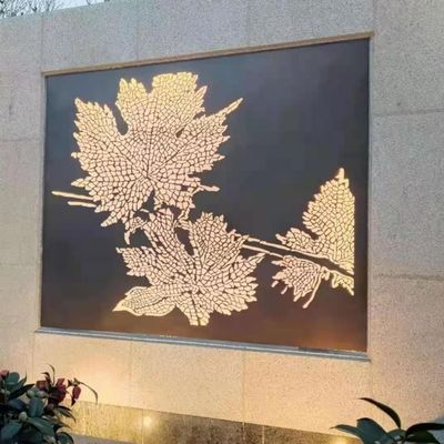 Customized Galvanized Decorative Steel Fence Panel With Wall Lights