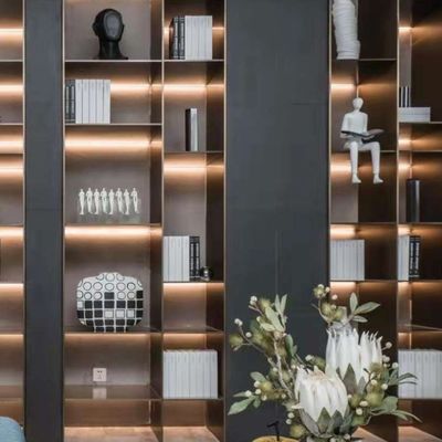 Standing Modern Bookshelf Room Dividers Stainless Steel Indoor