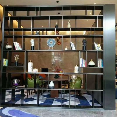 SS201 SS304 Metal Decor Shelf Room Divider Shelving Unit Customized
