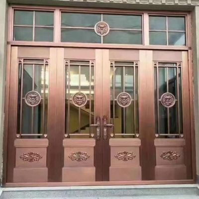 Retro Decorative Entry Door Stainless Metal Decorative Front Doors
