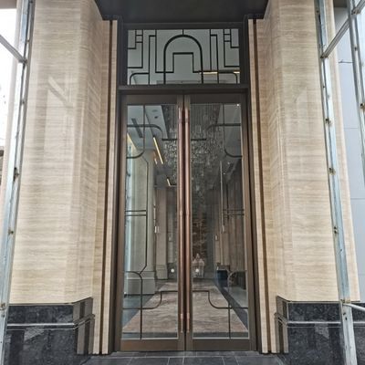 Hairline Front House Double Doors Stainless Steel Main Door Customized