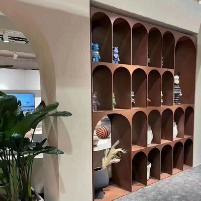 Arched Metal Decorative Shelves Fashion Brown Metal Display Shelf