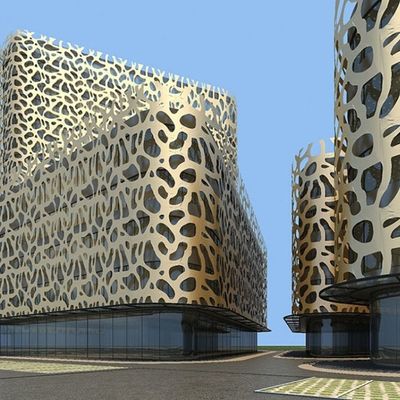 Laser schnitt Metallzwischenwand-Goldhöhlen-perforierte Schirm-Wand aus