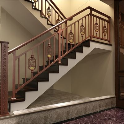 Villa Modern Metal Stair Railing Electroplating Contemporary Metal Railings