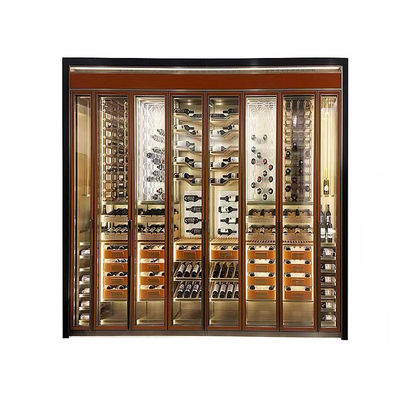 Luxury Metal Wine Storage Cabinet Temperature Control Refrigerated Wine Rack