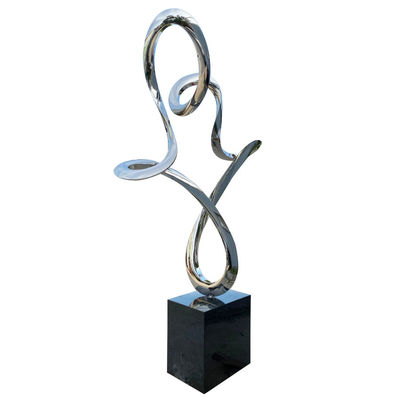 Outdoor Art Decorative Metal Sculpture Silver Stainless Steel Abstract Statues
