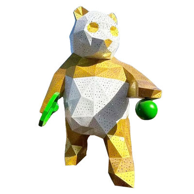 Μεγάλα εξωτερικά διακοσμητικά μεταλλικά γλυπτά Χρωματιστά αγάλματα αρκούδων