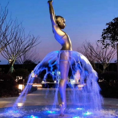 Bronze Ballerina Fountain Statue Lady Brass Water Fountain Sculpture