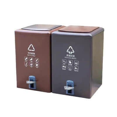 गर्म बिक्री स्क्वायर बड़े कचरा बिन स्टेनलेस स्टील कचरा बिन पेडल और ढक्कन के साथ