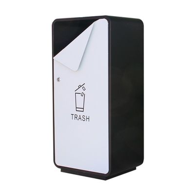 Metal Commercial Trash Bin Rectangle Trash Can With Removable Bucket