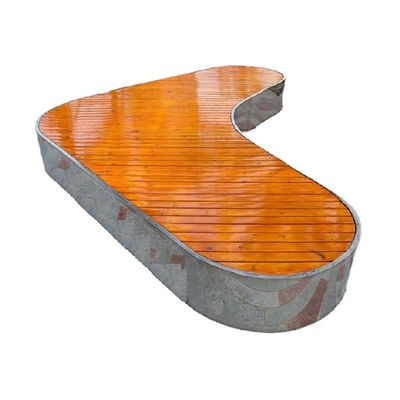 Special Shape Mirror Stainless Steel Bench Outdoor Leisure Metal Park Bench