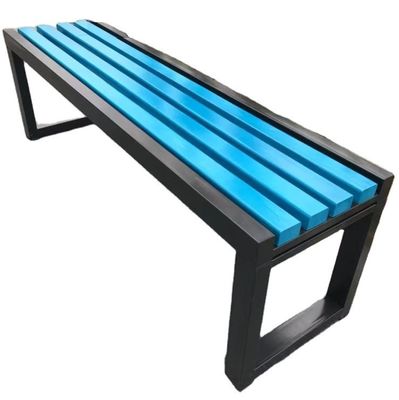 Garden Solid Wood Slats Bench Park Waiting Benches With Steel Frame
