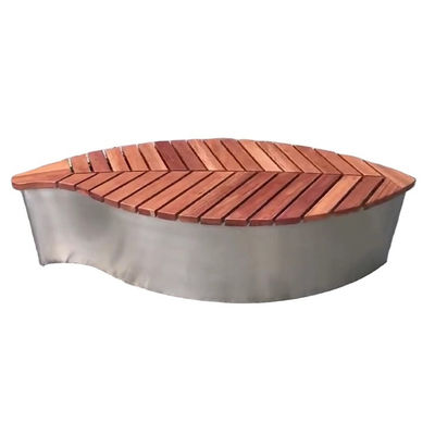 Leaf Shaped Metal Backless Bench Garden Wooden Bench Or Stool